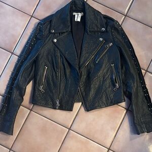 Alice & Olivia Black Leather Jacket